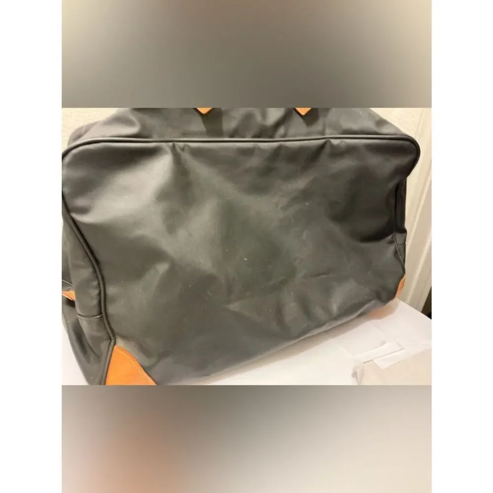 Jon Hart Design Black Duffel with Tan Leather Accents
